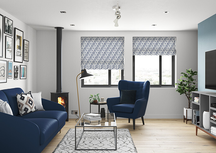 Gusta, Navy - Twist&Fit Roman Blind - Image 5